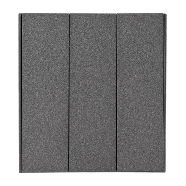 Выключатель трехклавишный Kranz Miele Strong 10А с рамкой графит