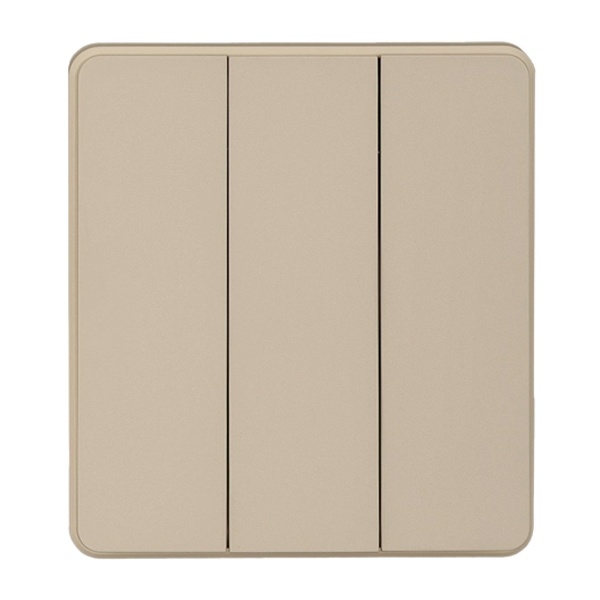 Выключатель трехклавишный Kranz Miele Round 10А с рамкой шелк