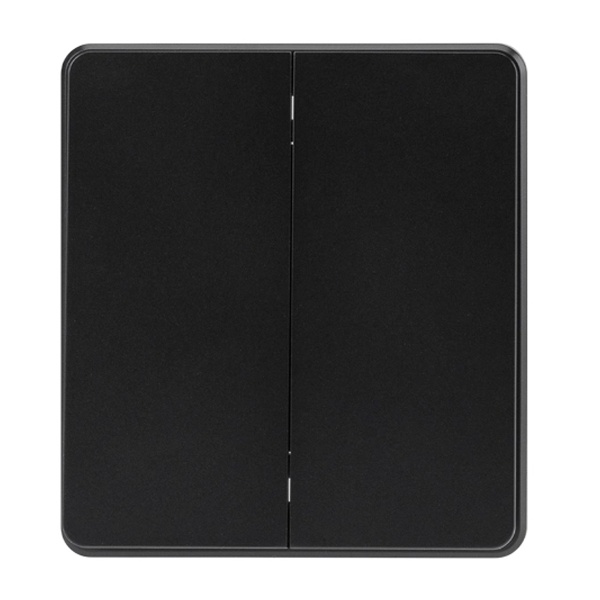 Перекрестный выключатель двухклавишный Kranz Miele Round 10А с рамкой оникс