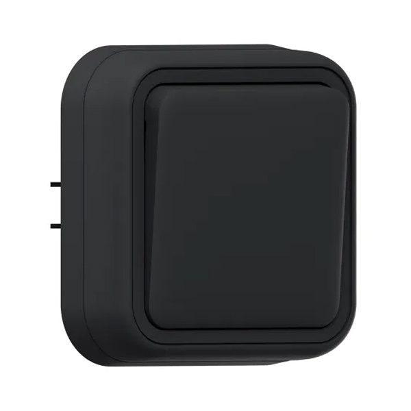 Выключатель одноклавишный кнопочный встраиваемый EKF Бронто 10А автозажим IP55 антрацит