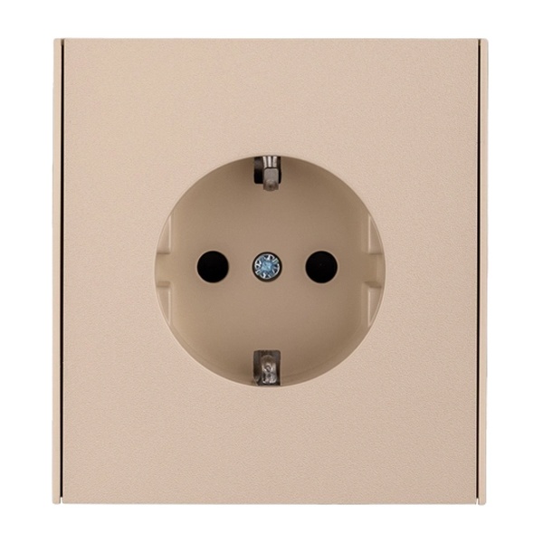 Розетка с заземлением Kranz Miele Strong 16А со шторками с рамкой шелк