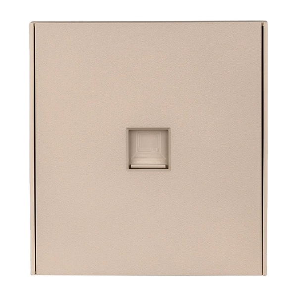 Розетка компьютерная Kranz Miele Strong RJ45 кат 6 с рамкой шелк