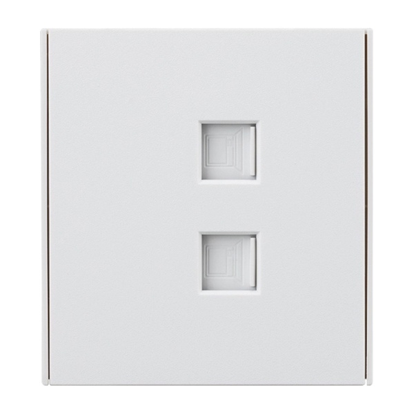 Розетка компьютерная двойная Kranz Miele Strong RJ45+RJ45 кат 6 с рамкой жемчуг