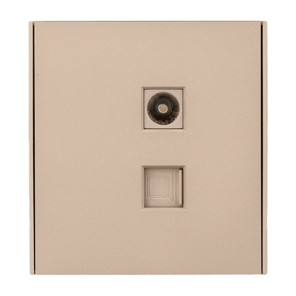 Розетка компьютерная Kranz Miele Strong RJ45 кат6 + TV с рамкой шелк