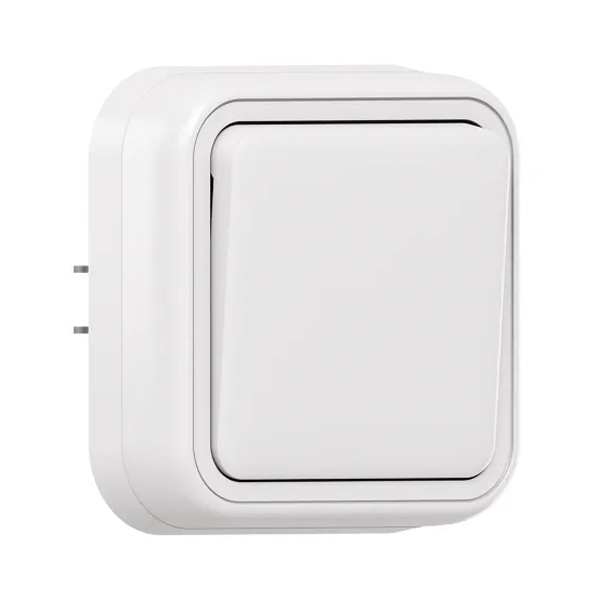 Переключатель одноклавишный встраиваемый EKF Бронто 10А автозажим IP55 белый