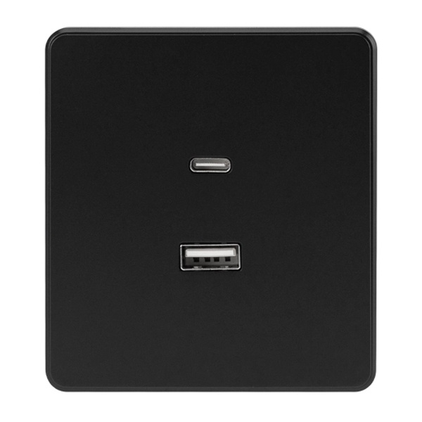 Зарядка Kranz Miele Round USB A+С 3А с функцией быстрой зарядки с рамкой оникс