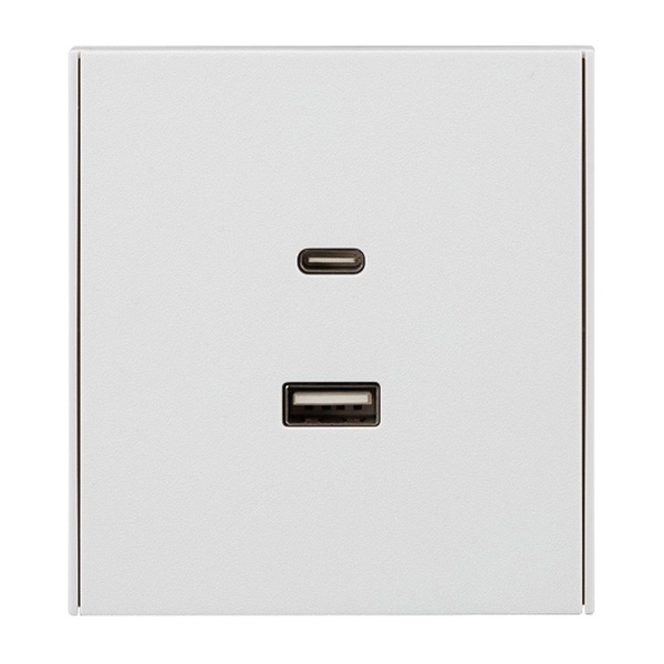 Зарядка Kranz Miele Strong USB A+С 3А с функцией быстрой зарядки с рамкой жемчуг