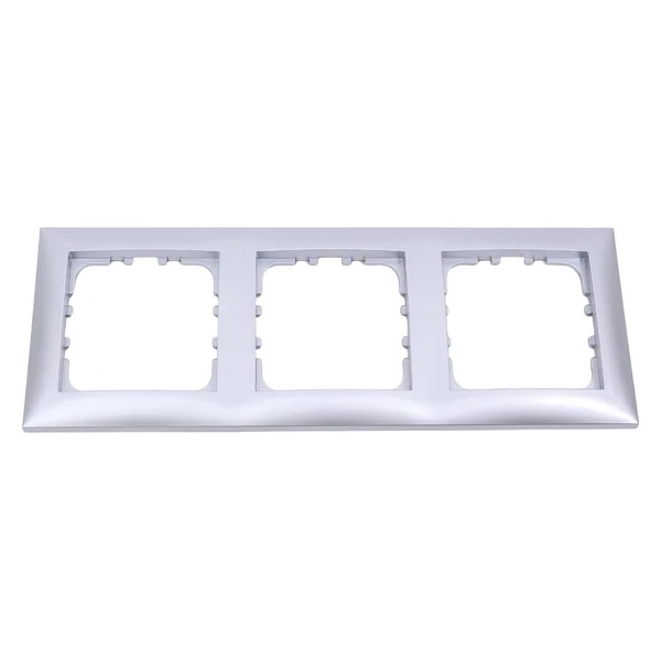 Рамка 3-постовая Экопласт LK60, серебристый металлик