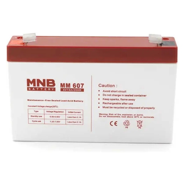 Аккумуляторная батарея свинцово-кислотные MNB Battery MM 607 AGM 7Ач 6В