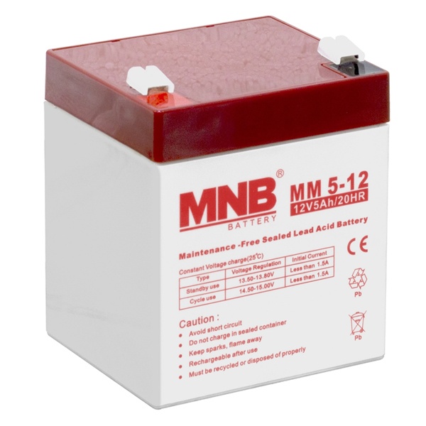 Аккумуляторная батарея свинцово-кислотные MNB Battery MM 5-12 AGM 5Ач 12В