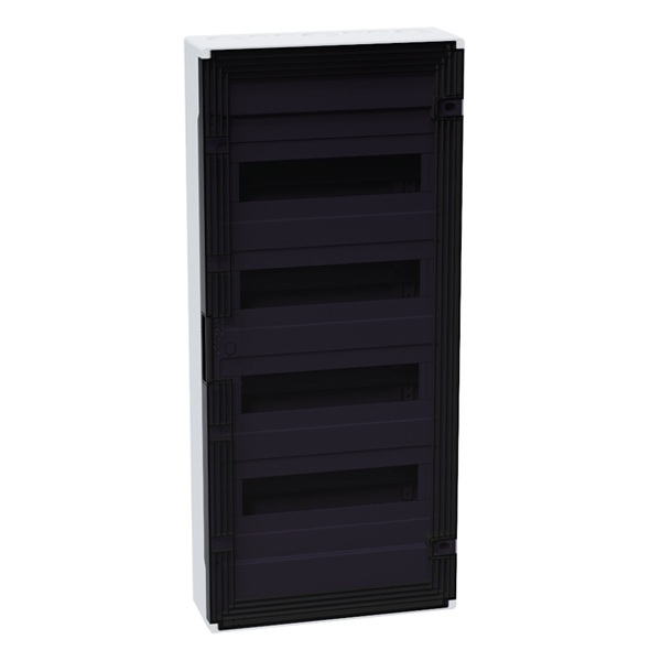 Щит навесной КЭАЗ OptiBox Pro 48-NKR-IP40 48 (4x12) модулей прозрачная черная дверца IP40 (электрический шкаф)