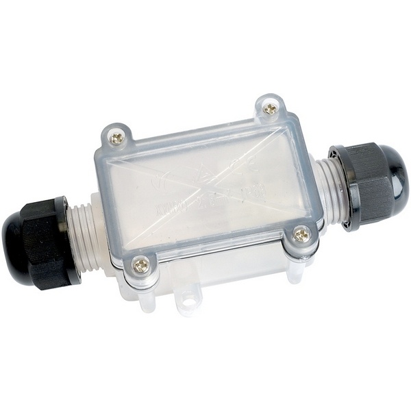 Коробка распаячная Stekker LD536 115х53х36 водонепроницаемая 2 выхода 450В прозрачная IP68