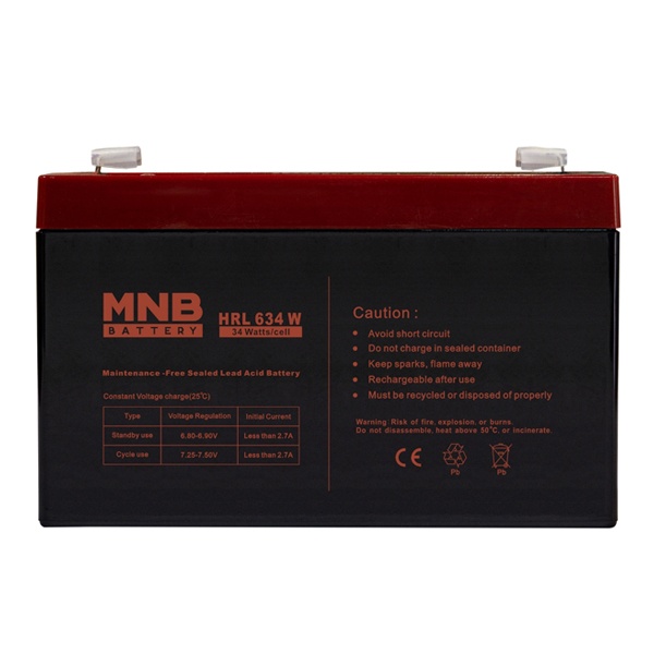 Аккумуляторная батарея свинцово-кислотные MNB Battery HRL 634 W AGM 9Ач 6В