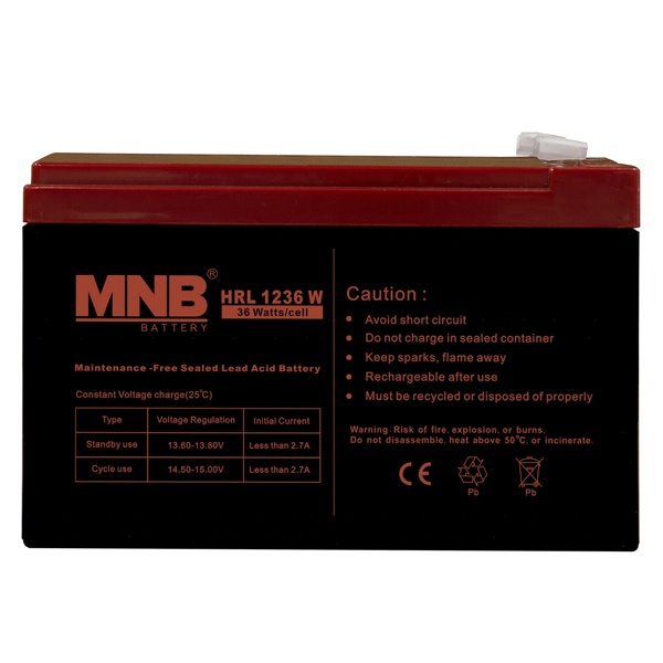 Аккумуляторная батарея свинцово-кислотные MNB Battery HRL 1236 W AGM 10Ач 12В