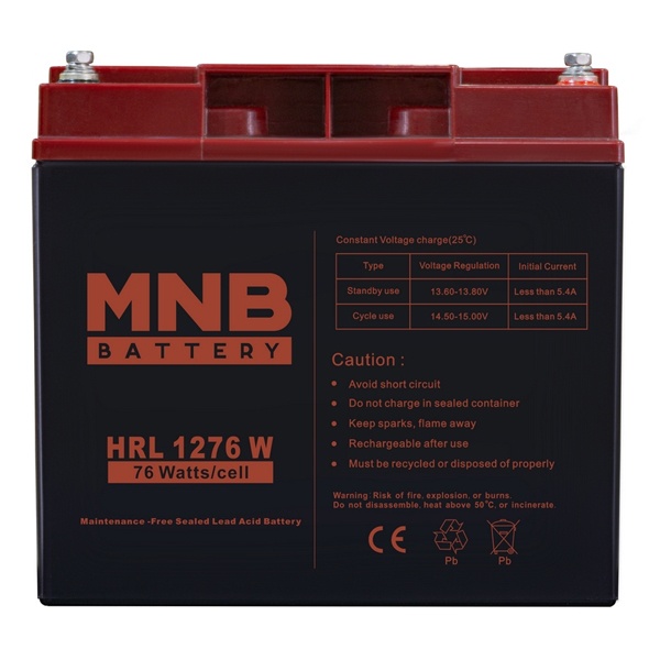 Аккумуляторная батарея свинцово-кислотные MNB Battery HRL 1276 W AGM 18Ач 12В