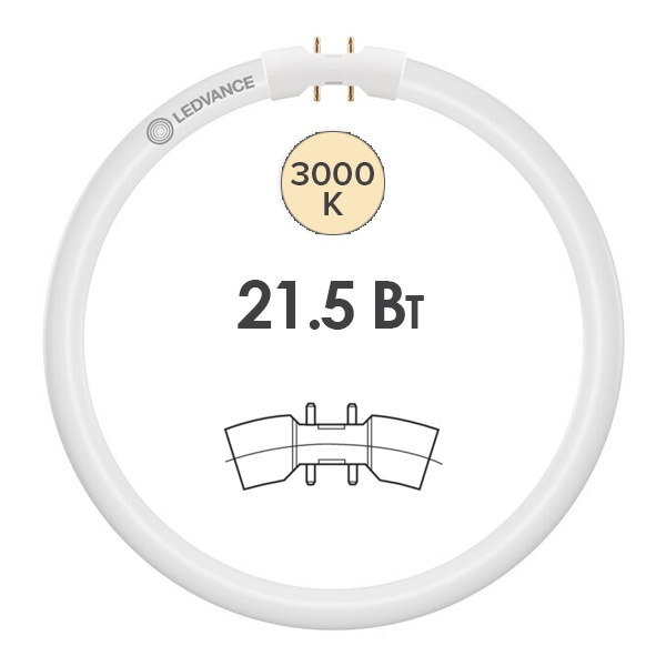 Лампа светодиодная кольцевая Ledvance LED Tube T5 (40/55W) 21,5W 3000K 2GX13 DIM 2900Lm D300mm