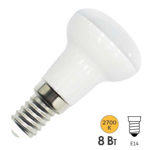 Лампа светодиодная Foton FL-LED R50 8W 2700K 230V E14 800Lm теплый свет