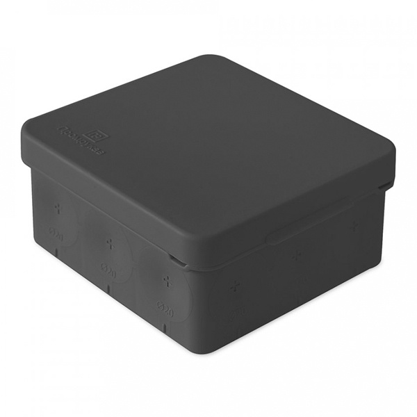 Коробка распределительная Промрукав прямой монтаж 80х80х40 двухкомпонентная HF,УФ IP66 черная