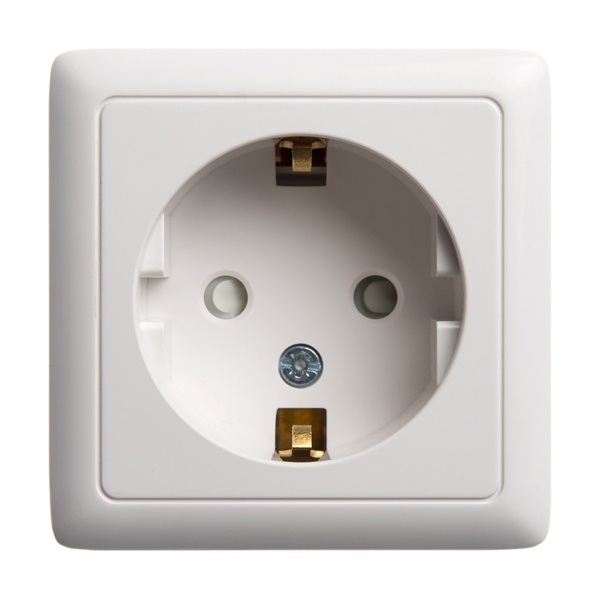 Накладная розетка SE ХИТ 10А 250В с заземлением шторки изолирующая пластина белая