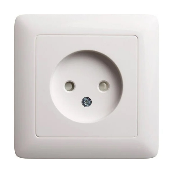 Розетка встраиваемая SE ХИТ 10А 250В без заземления шторки белая