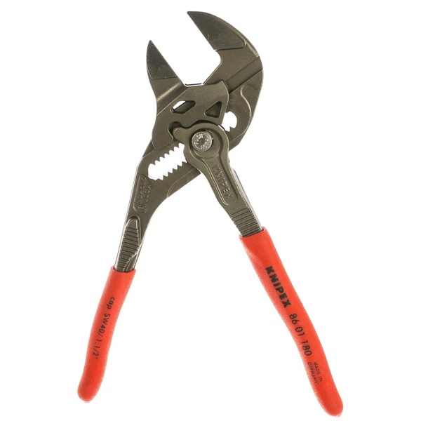 Клещи переставные-гаечный ключ Knipex зев 40 мм, длина 180 мм, фосфатированные, обливные ручки