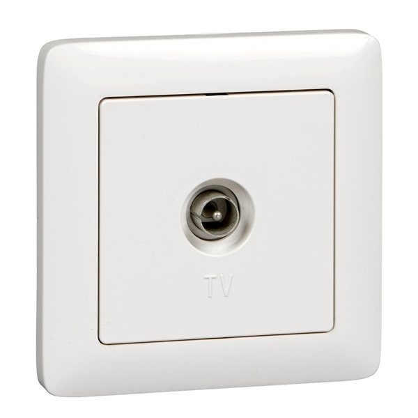 Розетка телевизионная встраиваемая SE ХИТ простая белая
