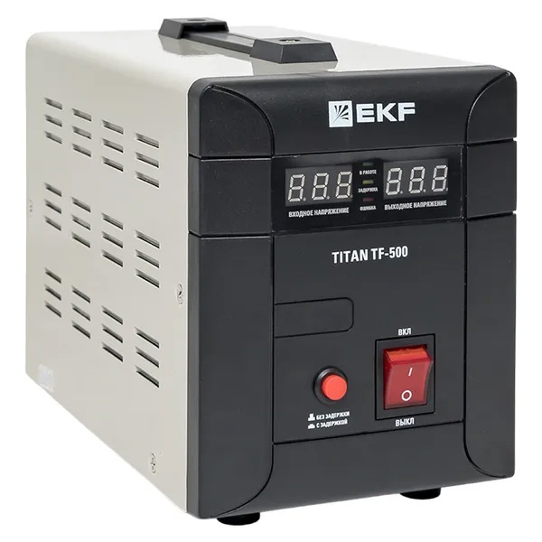 Стабилизатор напряжения EKF TITAN -TF-500 500В/А электронный напольного исполнения модернизированый