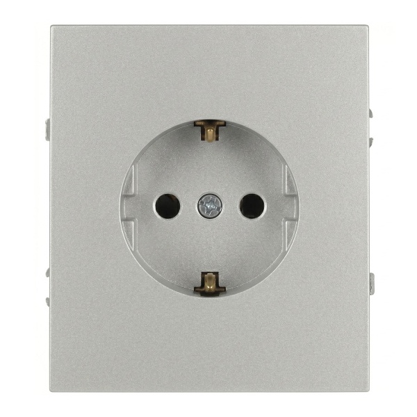 Розетка с заземлением ЭРА Arktik 16-2101-03 2P+E Schuko 16А-250В алюминий