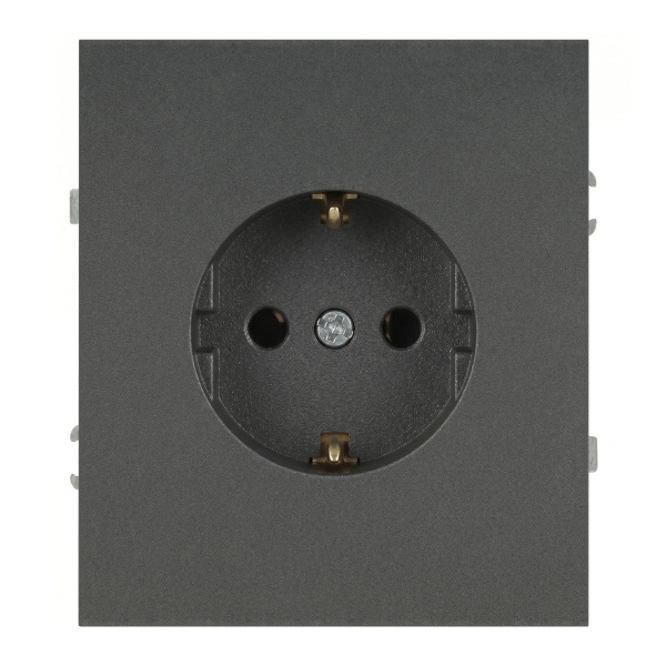 Розетка с заземлением ЭРА Arktik 16-2102-06 2P+E Schuko со шторками 16А-250В графит