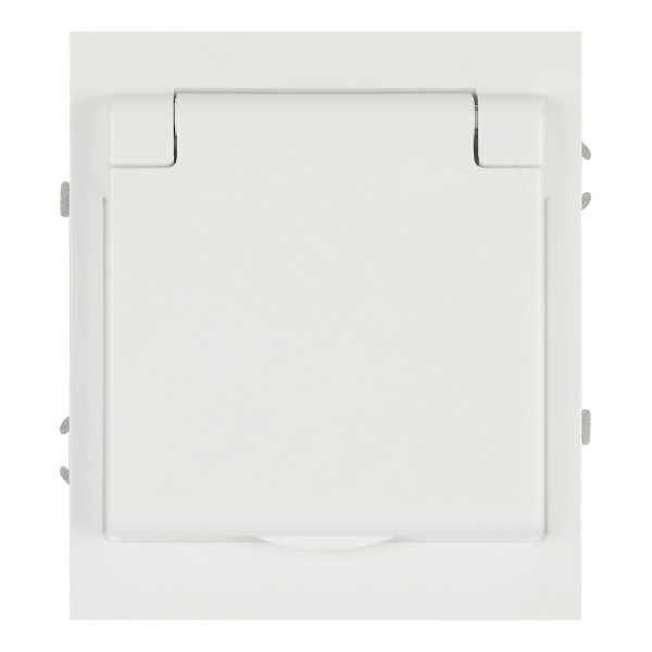 Розетка с заземлением ЭРА Arktik 16-2103-01 2P+E Schuko со шторками с крышкой 16А-250В IP20 белый
