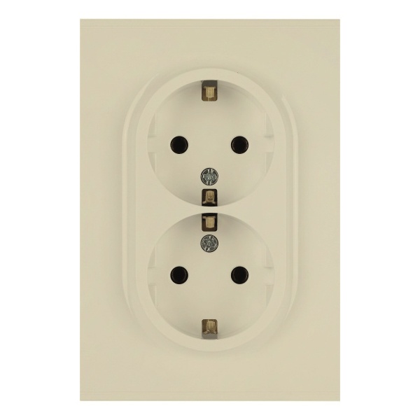 Розетка 2-я с заземлением в сборе ЭРА Arktik 16-2104-02 2X2P+E Schuko 16А-250В слоновая кость (бежевый)