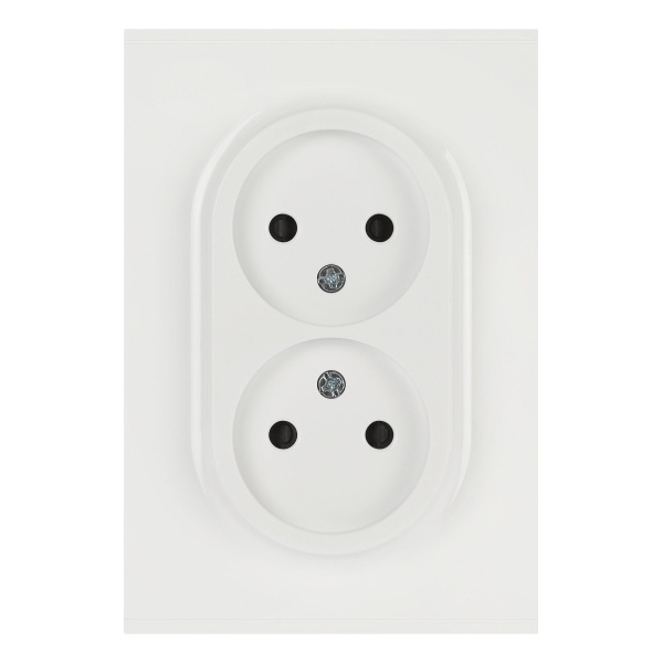 Розетка 2-я без заземления в сборе ЭРА Arktik 16-2107-01 2X2P 16А-250В белый