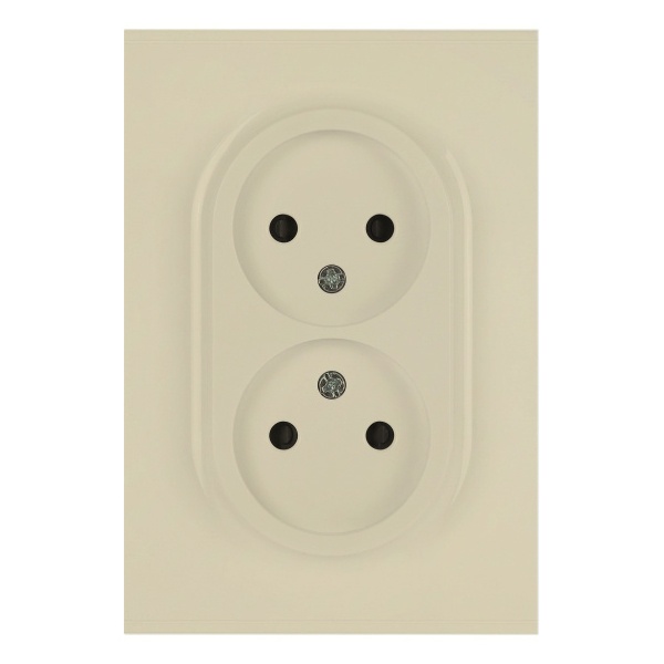 Розетка 2-я без заземления в сборе ЭРА Arktik 16-2107-02 2X2P 16А-250В слоновая кость (бежевый)