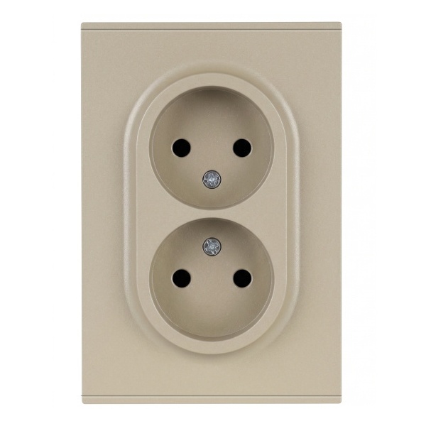 Розетка 2-я без заземления в сборе ЭРА Arktik 16-2107-04 2X2P 16А-250В шампань