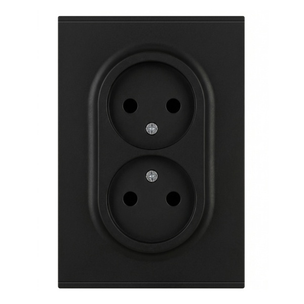 Розетка 2-я без заземления в сборе ЭРА Arktik 16-2107-05 2X2P 16А-250В антрацит