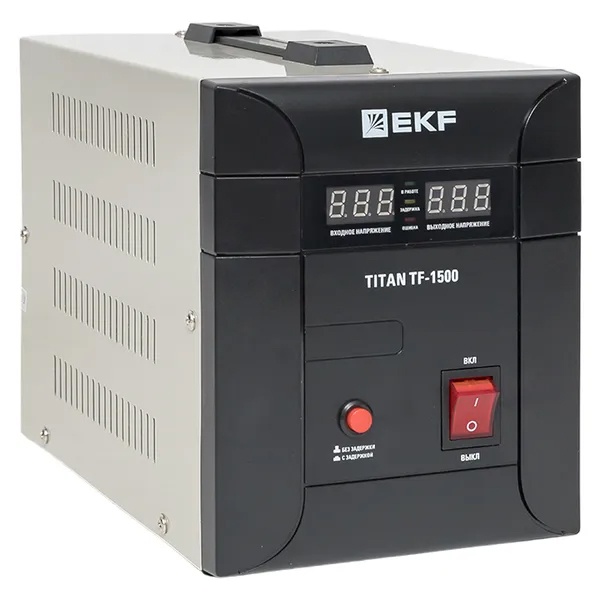 Стабилизатор напряжения EKF TITAN-TF-1500 1500В/А электронный напольного исполнения модернизированый