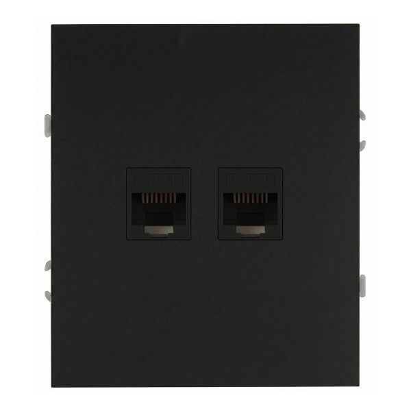 Розетка информационная двойная ЭРА Arktik 16-3108-05 2XRJ45 антрацит