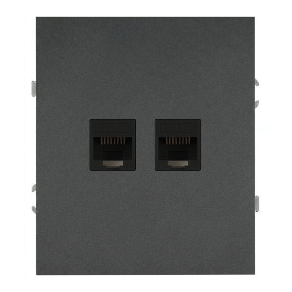 Розетка информационная двойная ЭРА Arktik 16-3108-06 2XRJ45 графит
