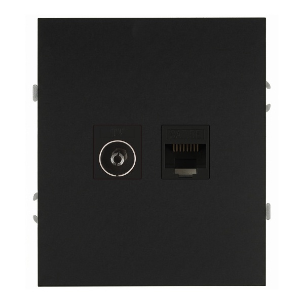 Розетка комбинированная ЭРА Arktik 16-3110-05 RJ45+TV антрацит