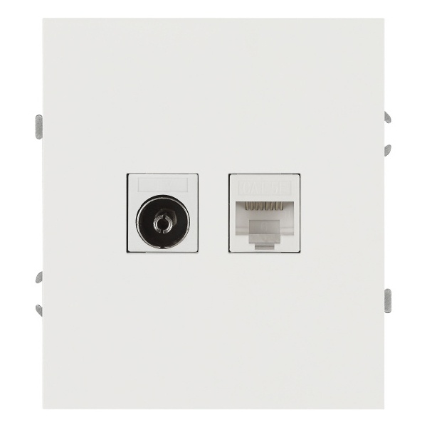 Розетка комбинированная ЭРА Arktik 16-3110-08 RJ45+TV белый матовый