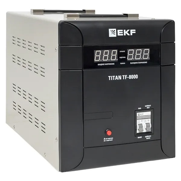 Стабилизатор напряжения EKF TITAN-TF-8000 8000В/А электронный напольного исполнения модернизированый