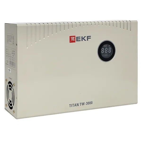 Стабилизатор напряжения EKF TITAN -TW-3000 3000В/А электронный с возможностью настенного монтажа