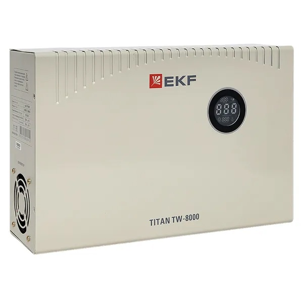 Стабилизатор напряжения EKF TITAN -TW-8000 8000ВА электронный с возможностью настенного монтажа