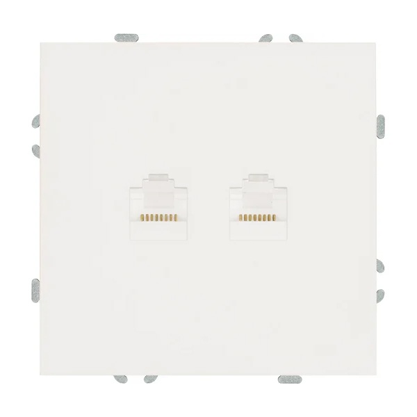 Розетка двойная компьютерная Stekker Эмили RST00-5111-01 RJ45+RJ45 кат.5e, белый фарфор