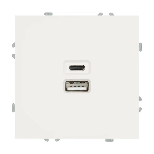 Зарядка на 2 разъема Stekker Эмили RST10-5115-01 20Вт USB тип A и C, белый фарфор