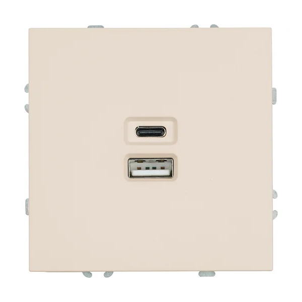 Зарядка на 2 разъема Stekker Эмили RST10-5115-08 20Вт USB тип A и C, кашемир