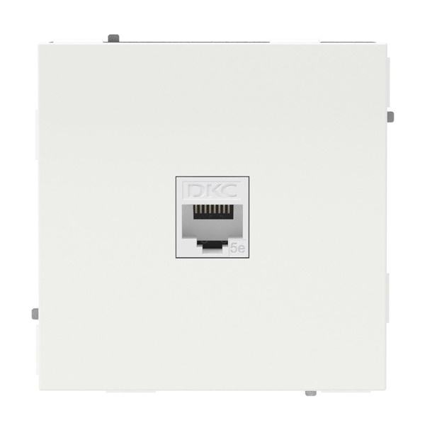 Компьютерная розетка одинарная DKC Kant RJ-45 кат.5е, белая магнолия