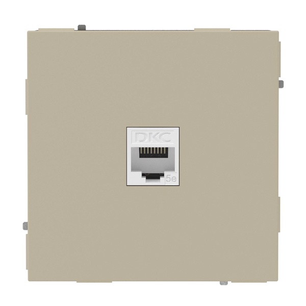Компьютерная розетка одинарная DKC Kant RJ-45 кат.5е, ванильный марципан