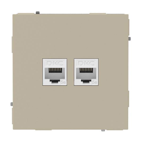 Компьютерная розетка двойная DKC Kant RJ-45 кат.5е, ванильный марципан
