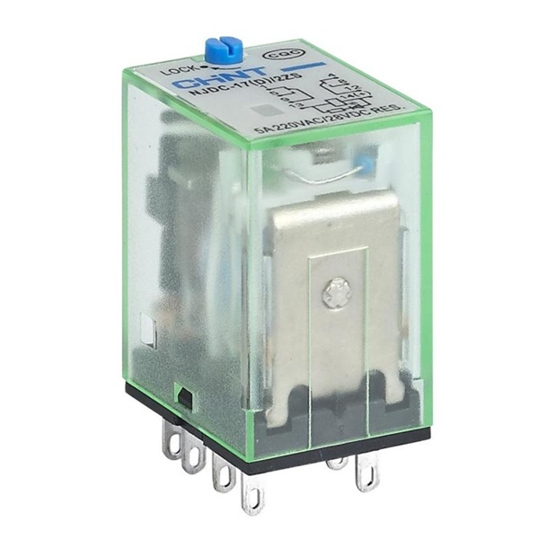 Промежуточное реле Chint с кнопкой тестирования NJDC-17(D)/2Z 2NO/NC индикация LED 10А 220В AC (R)